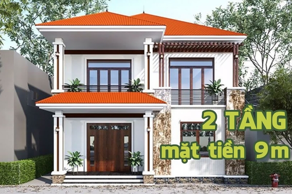 [Tổng hợp] các mẫu nhà 2 tầng mặt tiền 9m hiện đại đẹp nhất 2024