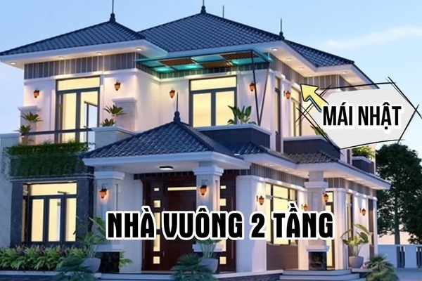 15 Mẫu nhà vuông mái nhật 2 tầng được quan tâm nhiều nhất