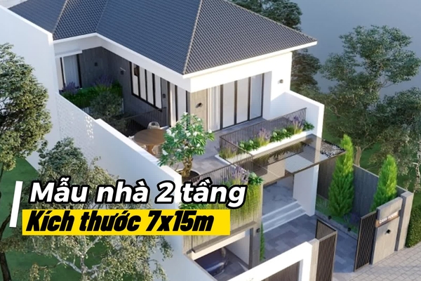 BST 21+ mẫu thiết kế nhà 2 tầng 7x15m đẹp tiết kiệm chi phí