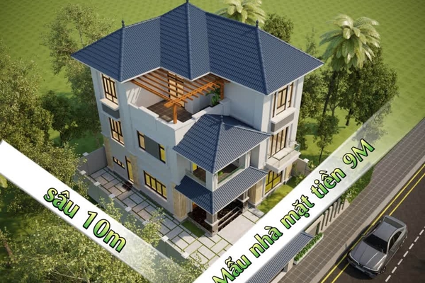 Các mẫu thiết kế nhà ngang 9m dài 10m đẹp đáng để xây năm 2024