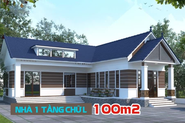 27 mẫu nhà 1 tầng chữ L 100m2 đẹp đang là xu hướng 2024