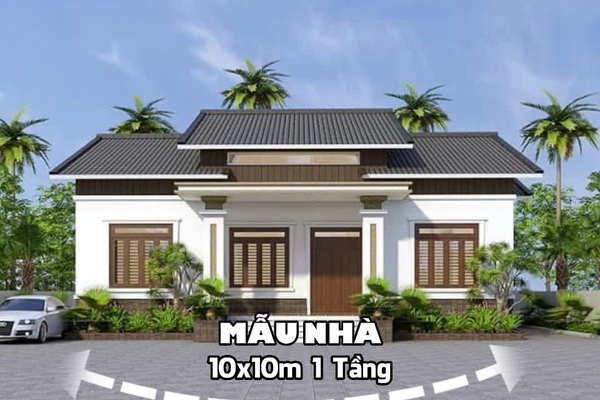 27+ Mẫu thiết kế nhà vuông 10x10 1 tầng 3 phòng ngủ đẹp nhất