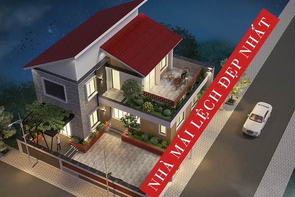 Những mẫu nhà mái lệch đẹp thiết kế hiện đại nhất 2024