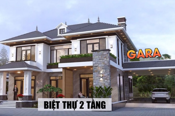 37 Mẫu biệt thự 2 tầng có gara hiện đại ấn tượng nhất