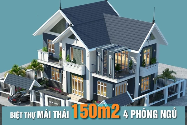 Tổng hợp mẫu nhà mái thái 150m2 4 phòng ngủ đẹp nhất