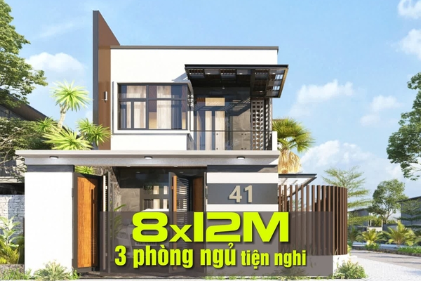 37 Mẫu nhà 8x12m 3 phòng ngủ tiện nghi & Full bản vẽ chi tiết