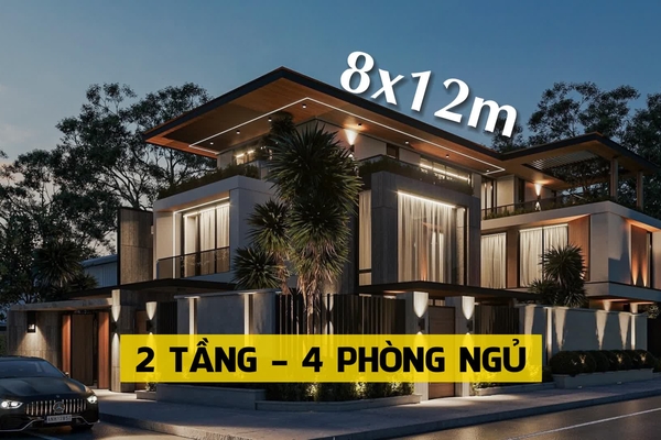 39 Mẫu thiết kế nhà 2 tầng 4 phòng ngủ 8x12 đẹp tiện nghi nhất
