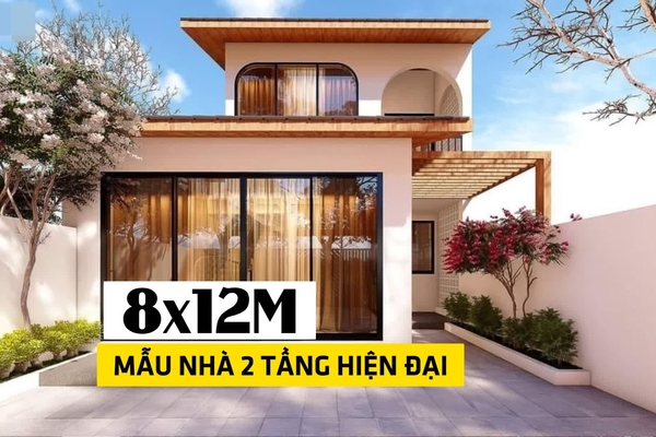 Top 25 mẫu nhà 2 tầng 8x12m hiện đại thu hút mọi ánh nhìn