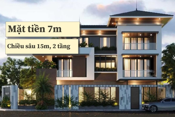 37 Mẫu thiết kế nhà rộng 7m dài 15m 2 tầng đẹp ngất ngây