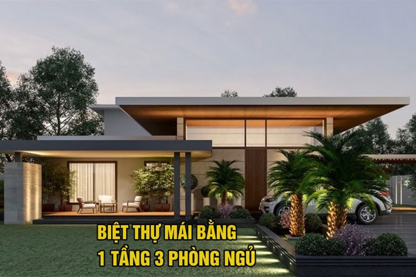 Điểm danh 37 mẫu nhà mái bằng 1 tầng 3 phòng ngủ đẹp nhất