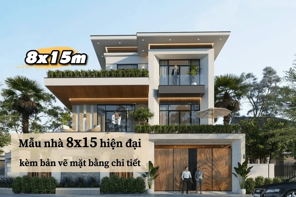 43 Mẫu nhà 8x15 hiện đại kèm bản vẽ mặt bằng chi tiết 2024