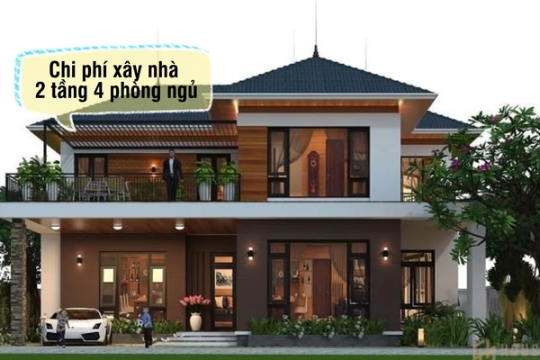 Dự toán chi phí xây nhà 2 tầng 4 phòng ngủ chi tiết nhất