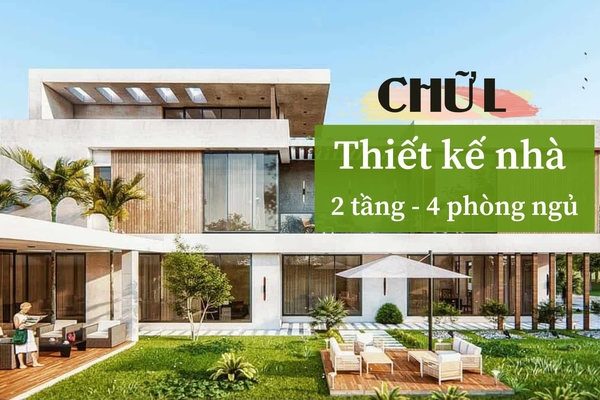 29 Mẫu thiết kế nhà 2 tầng chữ L 4 phòng ngủ đa công năng nhất