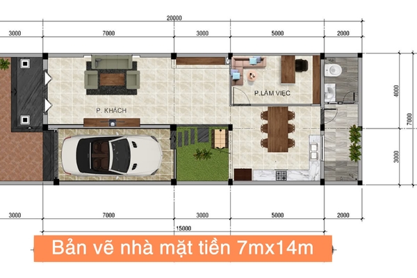 7x14m bản vẽ nhà mặt tiền 7m và các mẫu thiết kế đẹp nhất