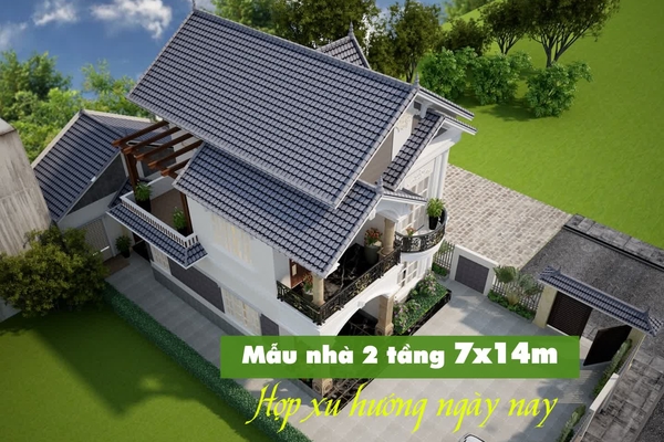 45 Mẫu nhà 2 tầng 7x14m thiết kế đẹp hợp xu hướng mới nhất