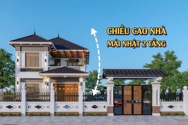 Cách tính chiều cao nhà mái nhật 2 tầng sao cho hợp lý