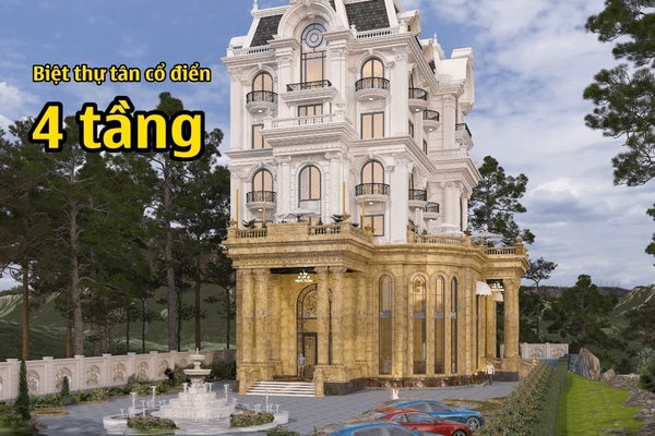 31+ Mẫu biệt thự tân cổ điển 4 tầng tiện nghi đẹp hút mắt