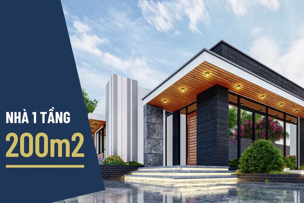 Chia sẻ những mẫu thiết kế nhà 1 tầng 200m2 đẹp nhất 2023