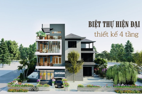 39+ Mẫu thiết kế biệt thự hiện đại 4 tầng sang trọng và đẳng cấp