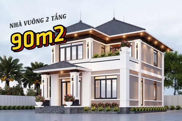 Bộ sưu tập 43+ mẫu nhà vuông 2 tầng 90m2 đẹp cực kỳ nổi bật