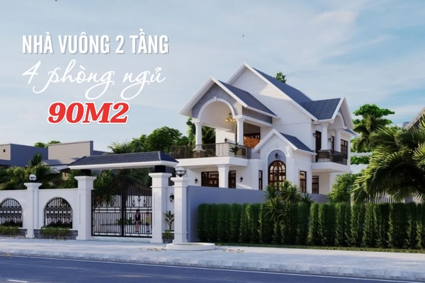33+ Mẫu nhà 2 tầng 4 phòng ngủ 90m2 đẹp thịnh hành nhất hiện nay