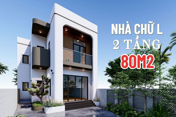 Top 33+ mẫu nhà 2 tầng chữ l 80m2 đẹp tiện nghi (Full bản vẽ)