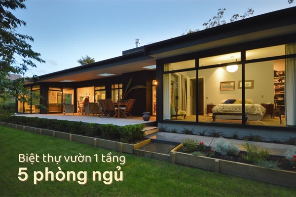 Mãn nhãn 37+ mẫu biệt thự vườn 1 tầng 5 phòng ngủ đầy đủ tiện nghi