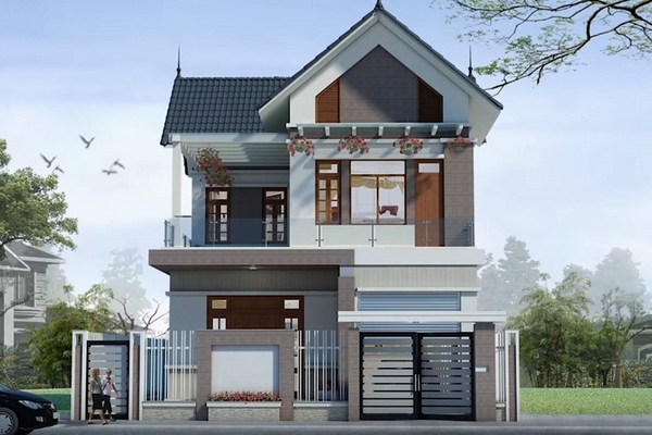 Top 29 mẫu nhà phố 2 tầng mặt tiền 8m đẹp sang trọng