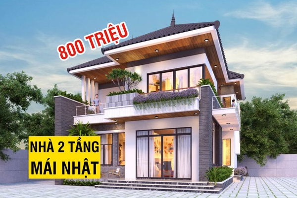 Top 55 mẫu nhà 2 tầng mái nhật 800 triệu rẻ và đẹp nhất