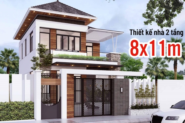 Chia sẻ top 20 mẫu và bản vẽ thiết kế nhà 2 tầng 8x11m đẹp nhất