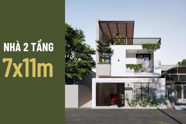 55+ Thiết kế nhà 2 tầng 7x11m đẹp & bản vẽ chi tiết