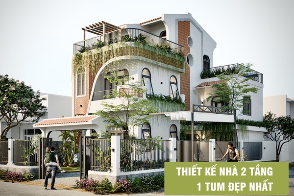 Top 65 mẫu nhà 2 tầng 1 tum đẹp nhất năm 2024