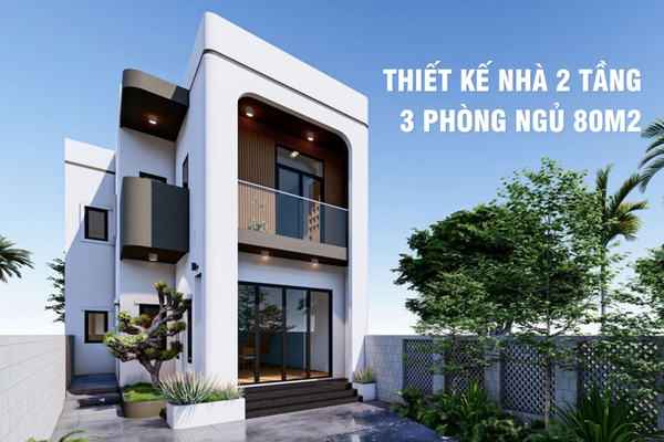 Cách để thiết kế nhà 2 tầng 3 phòng ngủ 80m2 rộng và thoáng hơn