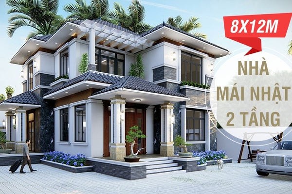 8x12m nhà 2 tầng mái nhật hiện đại với các mẫu thiết kế đẹp nhất