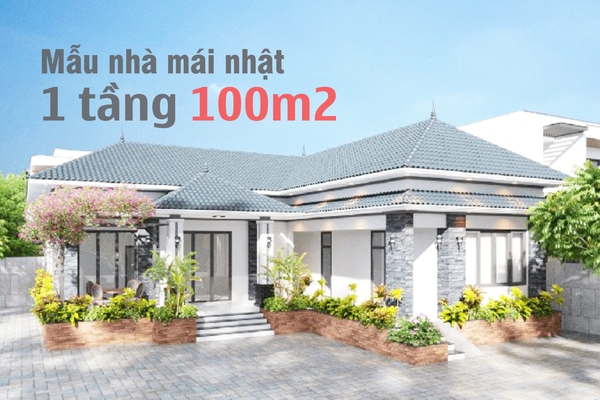 27 mẫu nhà mái nhật 1 tầng 100m2 đẹp về thiết kế, hợp về phong thủy