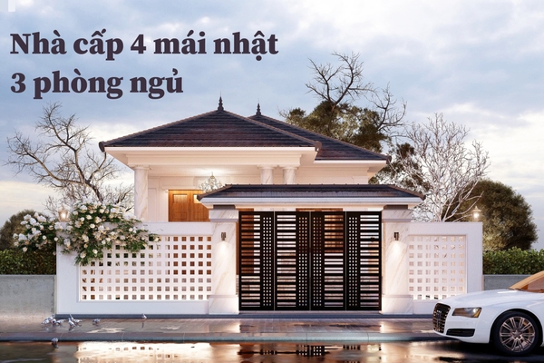 79+ Mẫu thiết kế nhà cấp 4 mái nhật 3 phòng ngủ ấn tượng nhất