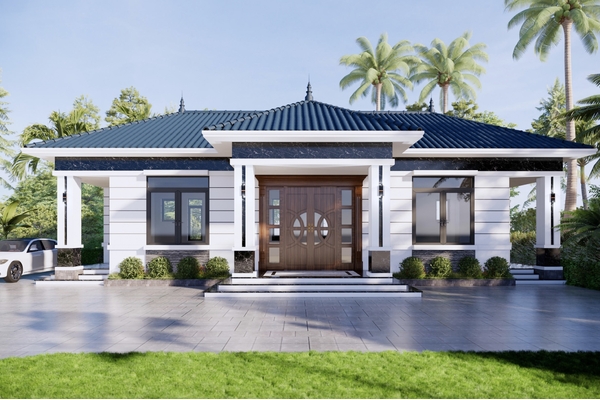 Kinh nghiệm xây dựng mẫu nhà vuông 1 tầng 80m2 (kèm bản vẽ mặt bằng)
