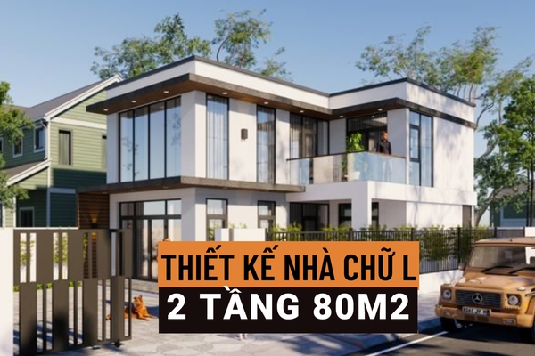 Thiết kế nhà chữ L 80m2: Mở rộng không gian với cửa sổ và ban công
