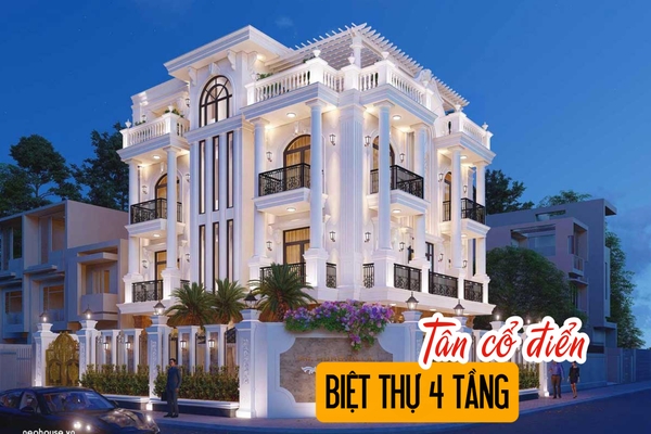 Các yếu tố kiến trúc đặc trưng trong biệt thự 4 tầng cổ điển