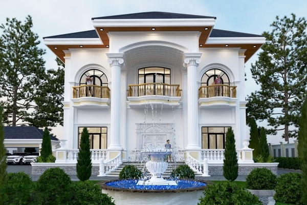 Các mẫu nhà 2 tầng 5 phòng ngủ 150m2 đẹp & bản vẽ chi tiết