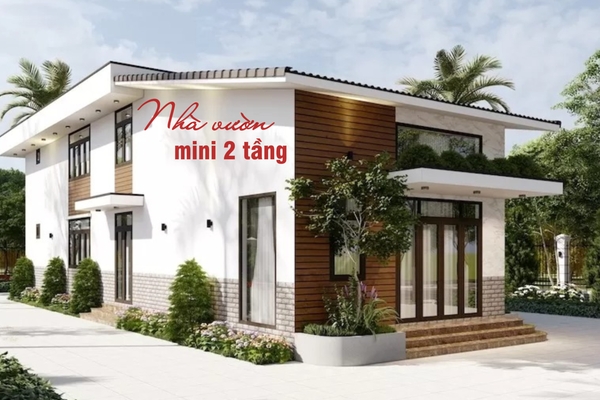 25 Mẫu thiết kế nhà vườn mini 2 tầng tiết kiệm chi phí