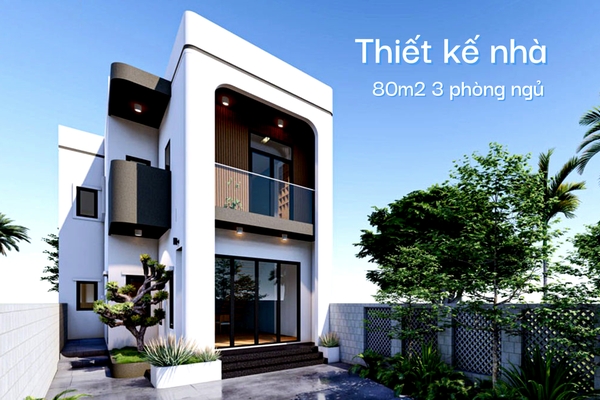 Gợi ý 15 mẫu thiết kế nhà 80m2 3 phòng ngủ đa công năng tiện ích