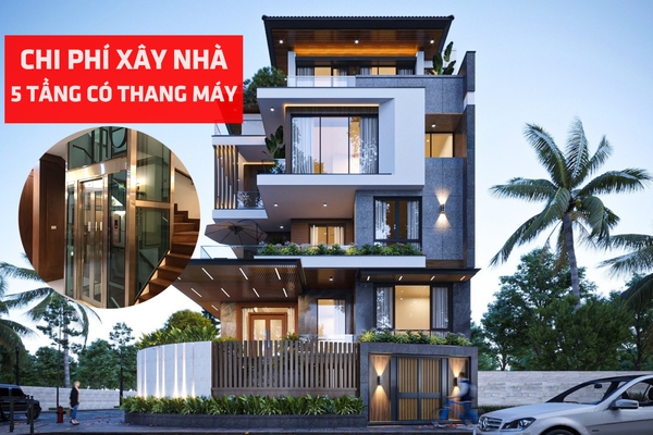 Chi phí xây nhà 5 tầng có thang máy hết khoảng bao nhiêu tiền?