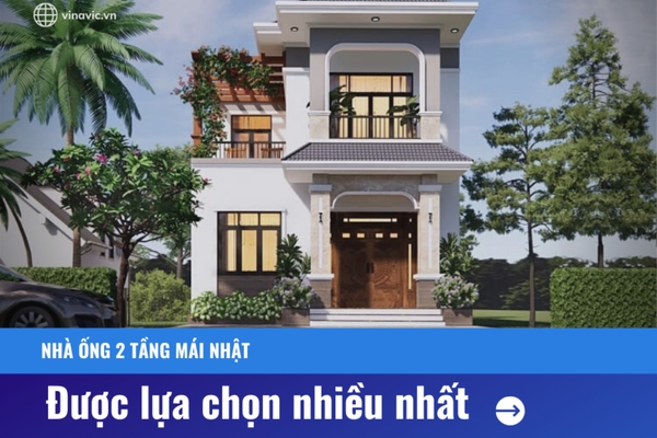 37 Kiểu nhà ống 2 tầng mái nhật được lựa chọn nhiều nhất
