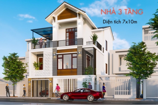 Top 11 mẫu thiết kế nhà 3 tầng 7x10m đẹp nhất