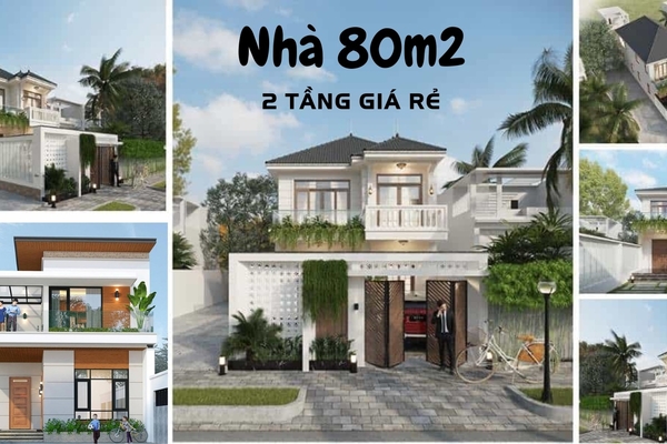 Các mẫu nhà 2 tầng 80m2 giá rẻ nhưng vẫn đầy đủ tiện nghi