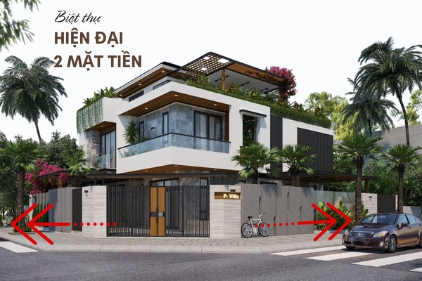 37 Mẫu biệt thự hiện đại 2 mặt tiền thiết kế độc đáo
