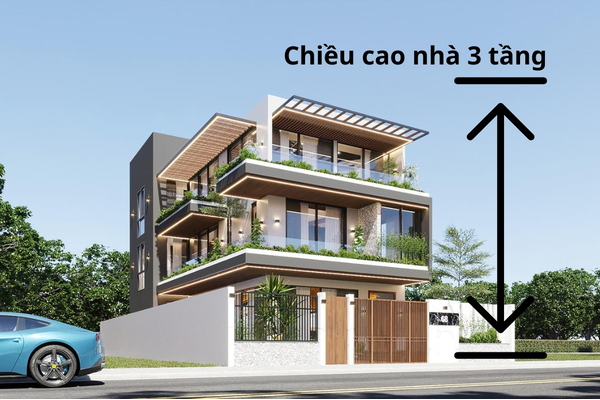 Chiều cao nhà 3 tầng hợp lý nhất là bao nhiêu?