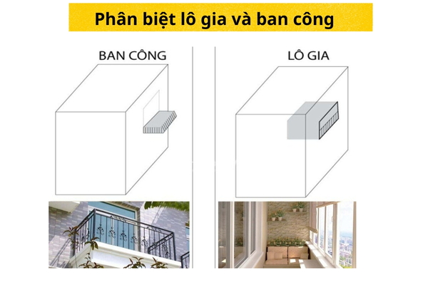 Phân biệt lô gia và ban công khác nhau như nào?