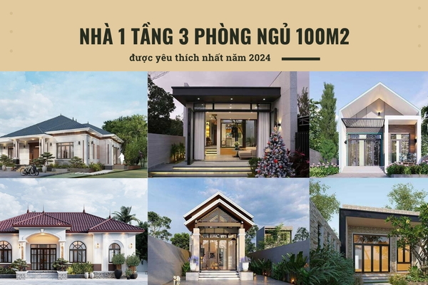 37 mẫu nhà 1 tầng 3 phòng ngủ 100m2 được yêu thích nhất